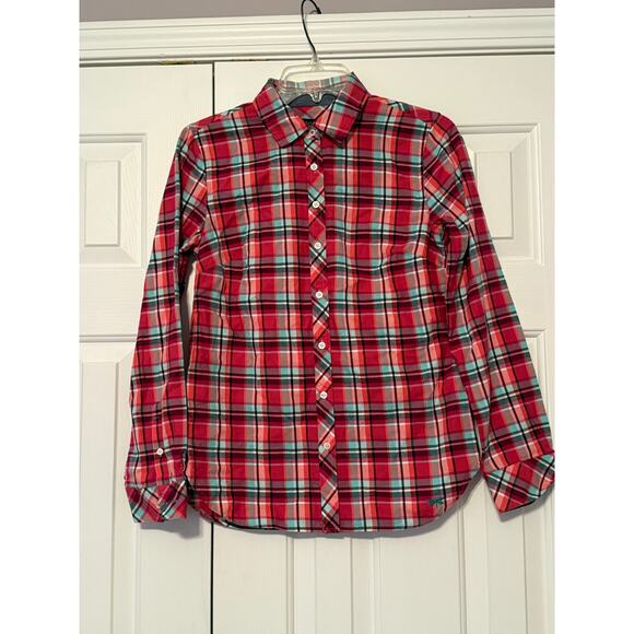 Talbots Plaid Button Up Blouse, Size XS - Picture 1 of 5